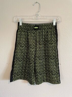 Batman Black & Neon Green Printed Athletic Shorts